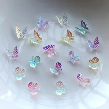 Lep Aurora crystal led skozi metulj Nohtov DIY uhani nakit dekoracijo Nosorogovo Poročno Dekoracijo smolo obrti