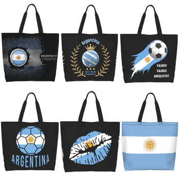 Ljubezen Argentina Nogomet Smešno Tote Vrečko Priložnostne Nakupovanje Skladiščenje Vrečka za Večkratno uporabo Torbici Športna Torba za Ženske, Moške