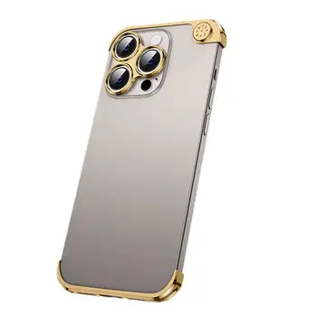 Luksuzni Aluminija Aromaterapija Telefon Primerih Za iPhone 15 Max Pro Kovin Objektiv za Zaščito Lupine Kotu Blazine Shockproof Pokrov