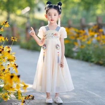 Luštna Punca Hanfu Kitajske Tradicionalne Hanfu Obleko Dekleta, Otroci Dnevno Plesne Kostume Pravljice Obleko Tang Princesa Obleko Otroci Cosplay