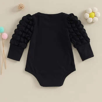 Malčka Baby Dekleta Romper Barva Puff Dolg Rokav Jumpsuits za Novorojenega Dojenčka Srčkan Pomlad Jesen Oblačila