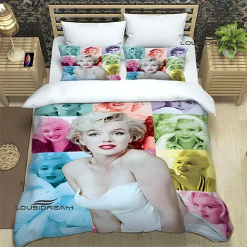 Marilyn Monroe tiskana Posteljnina Določa lepe posteljo dobave nastavite rjuhe kritje posteljo tolažnik set posteljnine komplet luksuzni darilo za rojstni dan