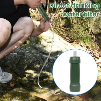 Mini Kamp Čiščenje Vode Filter Slame Prenosna Steklenica Za Vodo Filter Za Kampiranje, Pohodništvo, Lov Sili Preživetje Vodni Filter