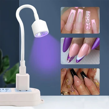 Mini UV LED Nohtov Sušenje Lučka Upogljivi USB Svetlobe Za Hitro Sušenje Trepalnic Razširitve Lepilo za Nohte, Gel za Manikiranje Orodje