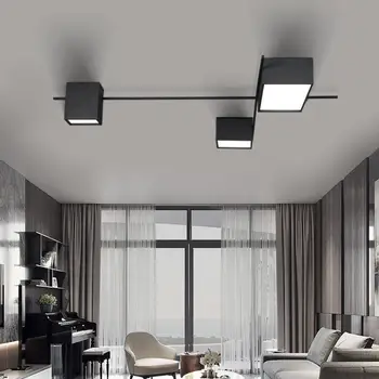 Minimalističen LED Stropna Svetilka Moderne Črna Stropna Luč Za dnevno Sobo, Kuhinjo, Notranji Dekor Preprosta Umetnost Spalnica Razsvetljave Držalo