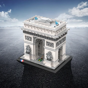 MOC Francija Znana Zgodovinska Arhitektura Slavnostni Arch Model gradniki DIY Zbrati Opeke Otrok Igrača Božično Darilo