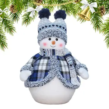 Modra Snežaka, Božični Okraski, Pletene Lutke Tabela Snežaka Figur Božični Okraski, Blago Božič Modro Pleteno