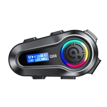 Motoristična Čelada Slušalke FM-Radio, Bluetooth 5.3 Brezžični Vodotesne Slušalke Motobike Slušalke z LCD Zaslonom