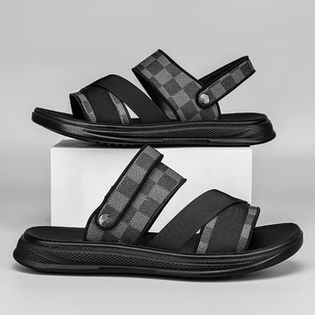 Moški sandali dihanje mehko-soled športne sandale v poletje moda dual-namen vožnje copate prostem priložnostne plaži čevlji