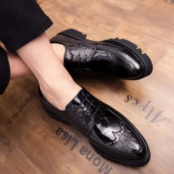 Moški Čevlji za Pomlad 2023 Novi Britanski Stil Poslovnih Formalno Priložnostne Usnjeni Čevlji za Moške, Poročni Ženin Modni Čevlji Mladih