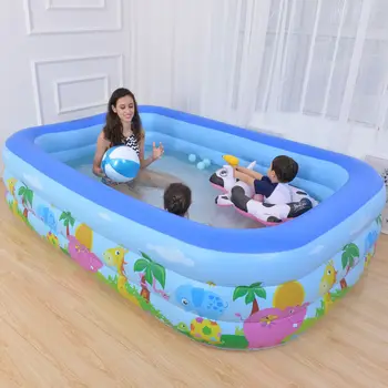 Napihljivi Plavati Center Družino Salon Bazen Živali otroci Pravokotne 3 obroči bazen za Otroke poletni vodo igra bazen swim