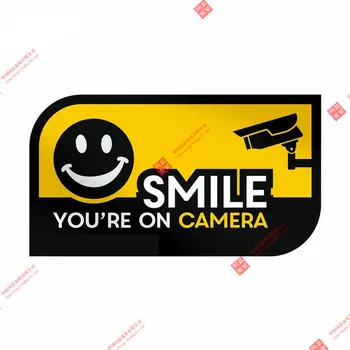 Nasmeh Ste na Varnostne Kamere CCTV Opozorilne Nalepke, Vinilne Nalepke Notranja Zunanja zaščito pred soncem Nepremočljiva Dirke Čelada Nalepke
