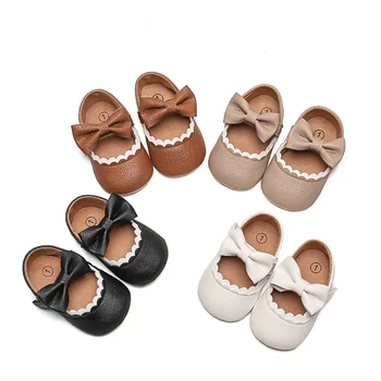 New vroče 0-1 leto staro baby čevlji Modni lok dekle otroka princesa čevlji gume soled non-slip malčke športni copati