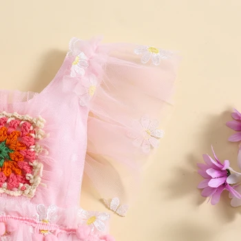 Newborn Baby Dekle, Princesa Romper Obleko Očesa Vezenje Elegantno Tutu Skirted Jumpsuits Rojstni Dan Obleke