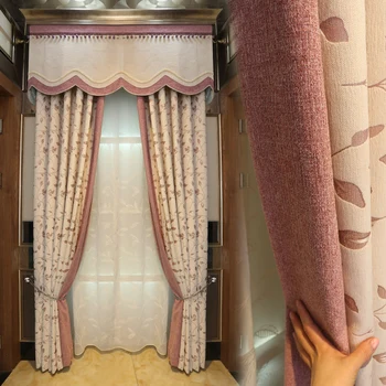 Nov Evropski stil sodobne malih sveže spalnica Ženiljska roza okna zavese Zavese za Življenje jedilnica spalnica