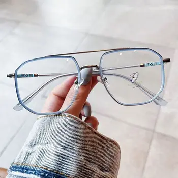 Nov Kvadratni Anti-modra Svetloba Očala Ženske Moški Dvojni Most Prevelik Optični Jasno Očala Ultra Lahka Računalnik Očala