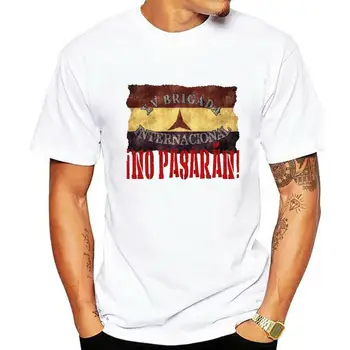 Nov poletni T Shirt BRIGADA INTERNACIONAL, NO PASARAN T-Majica Bombaž Državljanske Vojne ofertas Tee Majica