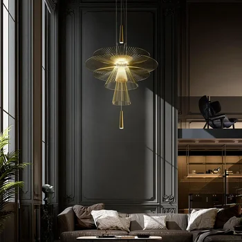 Nov Trend LED Lestenec Luksuzni Kovinski Kabel Obesek Razsvetljave za Salonu, ki Živijo Jedilnici Doma Dekor Doma Visi Svetilka