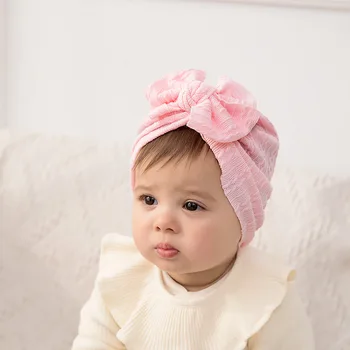 Novi dodatki za lase za otroke jacquardske klobuk baby twist lok ploda klobuk baby elastična Indijski klobuk