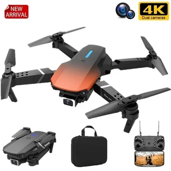 Novo Oranžno-Črna E525 E88 Pro Mini Brnenje 4K Strokovno HD 4K 1080P Kamera Višina Držite RC Zložljive Quadcopter Dron Darilo Igrače