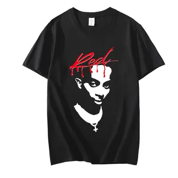 Novo Playboi Carti Glasbeni Album Red Natisni T-shirt Letnik 90. letih Rap Hip Hop T Shirt Modno Oblikovanje Priložnostne Majice Hipster Moški zgornji deli oblačil
