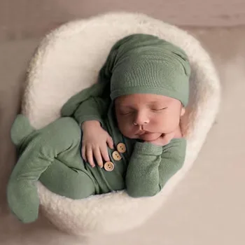 Novorojenček Romper Fotografija Rekviziti Baby Klobuk Komplet za Malčke Fotografiranje Obleka za Dekleta Fantje Oblačila, Fotografije Oblačil 2 Kos