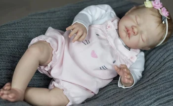 NPK 20 palčni Prerojeni Baby Doll Že Pobarvane Končal Dekle avgusta Spanje Novorojenčka Baby Doll z Roko-koren Las Dosegljivi Lutka