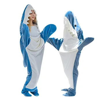 Odraslih Spalna Vreča Risanka Shark Spalna Vreča Pižamo Urad Nap Nosljivi Svoboden Onesie Pižamo Otroci Odejo Hoodie za Segrevanje