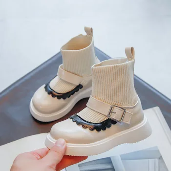 Otroci Čevlji Za Malo Dekle, Nogavice, Čevlji Otrok Jeseni Chelsea Škornji Baby Dekle Gleženj Malčka Fashion Lace Cevlji 2021 1-8 Let