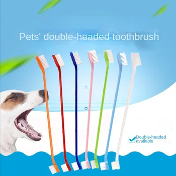 Pet Ustni Čistilni Material Dvakrat vodil zobna ščetka za Mačke in Pse Pet zobna ščetka Perro zobna ščetka Jjeza Čopič Mačka zobna ščetka
