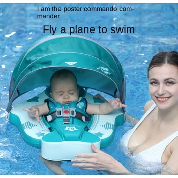 Plavalni Obroč Dežnik pod Pazduho Plavalni Obroč 1-2-3 Let Napihljivi-Brezplačno Anti-Flip z Pvc Zaščito pred Soncem Baby Boje