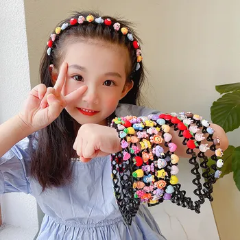 Poletje Dekle Lok Cvet Pleteni Lase Tie Otrok Kawaii korejskem Slogu Princesa Scrunchie za Otroka, Otrok Pokrivala Tiaras Dodatki