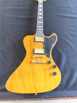 Prozorno Rumeno Oblikovan električna kitara Zlato dodatki, Črna straža ploščo Mahagoni Brezplačna dostava