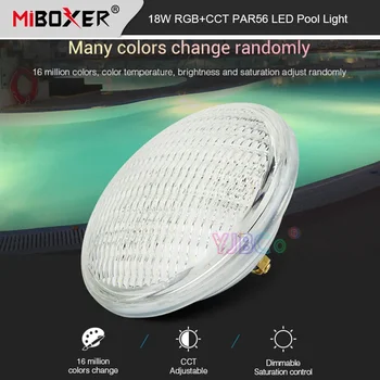 PW02 Miboxer LoRa 433 18W RGB+SCT LED Podvodna Svetilka PAR56 LED Bazen Lahka Nepremočljiva IP68 433MHz RF Nadzor steklen Pokrov