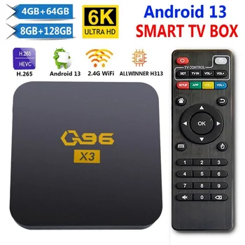 Q96 X3 Domači Kino Smart TV Box Set Top Box Android 13 Allwinner H313 HDR 6K UHD 2.4 G WiFi 8GB 128GB TV Box