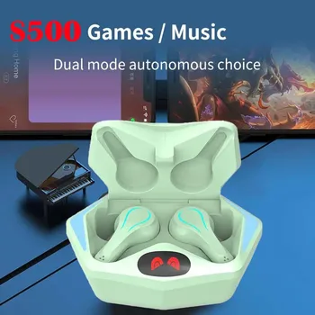 S500 TWS Brezžične Slušalke za Igro Nizka Zakasnitev Gaming Slušalke Res 5.3 Modro-zob Glasbe Čepkov z Mic Vodotesne Slušalke