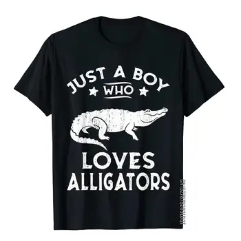 Samo Fant, Ki Ima Rad Aligatorji Smešno Retro Aligator Ljubitelje T-Shirt Družino Bombaža Moške Vrhovi Tees Mladostno Blagovno Znamko Nove Majice
