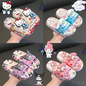 Sanrio Hello Kitty Otrok PVC Copate Lepe Animacije, Fant, Dekle, Notranji Anti-slip Sandali Mehko Cinnamoroll Kopalnica Doma Čevlji