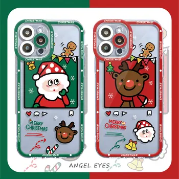 Santa Claus Zimske Jelenov Pregledna, Jasno Primeru za Xiaomi Redmi Opomba 11 Pro 9C 10 Prime Poco X3 NFC 11 Lite M3 8 Pro Pokrov