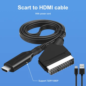 Scart Na HDMI Pretvornik Avdio Video Adapter za HDTV/DVD/Set-top Box/PS3/PAL/NTSC 1080P