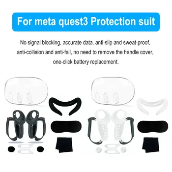 Silikonski Zaščitni Pokrov Lupini Primeru Za Meta Quest 3 VR Slušalke Glavo sprednji Pokrov Oči Pad Grip Ročaj Gumb Skp VR Dodatki