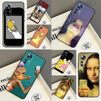 Smešno Raca Selfie Primeru Za Xiaomi 11T 12T Pro 11 12 13 Lite Kritje Za POCO X3 X4 X5 Pro M4 F3 F4 GT F5 C40