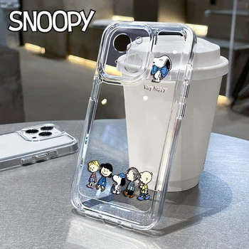Snoopy Jasno Primeru Telefon za IPhone 11 Pro Max 14 13 12 11 Pro Max X XR XS Luksuzni Shockproof Pregleden Trdi Nekaj Zadnji Pokrovček