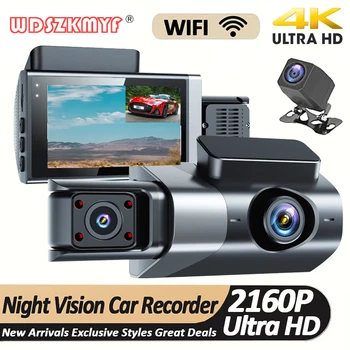 Spredaj in Zadaj 4K Dash Cam za 3,0 Palca WIFI Avto DVR za vozila GPS Diktafon Pogled od Zadaj Kamero Night Vision Avto Assecories