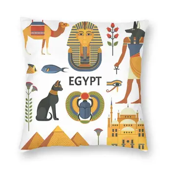 Stari Egipt Kulture Hieroglyphics Faraon Sfinga Piramida Zapnite Egiptovski Mit Vzglavnik Kvadratnih Prevleke Doma Dekor
