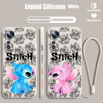 Stitch Disney Angel Ljubezni Za Xiaomi Mi 13 Lite 12T 12 11T 11i 11 A3 10T 10 CC9E 9 Pro Ultra 5G Tekoče Levo Vrv Primeru Telefon