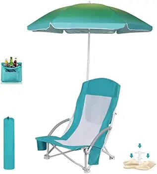 Stol, na Plaži Stol z Dežnik, Plaža Stol za Odrasle Taborjenje Stol Visoko Nazaj z Dežnik in Hladilnik, Prenosni & Lightw