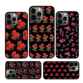 Svetlo Rdeče Vrtnice Cvetovi Primeru Za iPhone 15 SE 2020 XR X XS Max 6S 7 Plus 8 12 13 Mini 11 12 13 14 Pro Max Odbijača Pokrov