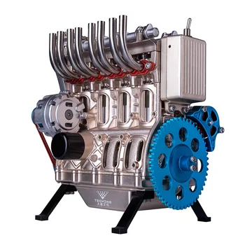 TECHING Kovinski Štiri-valjni Inline Motorja Mini Desktop Engine za Izobraževanje Odraslih, Igrače, Avto, Model Deli