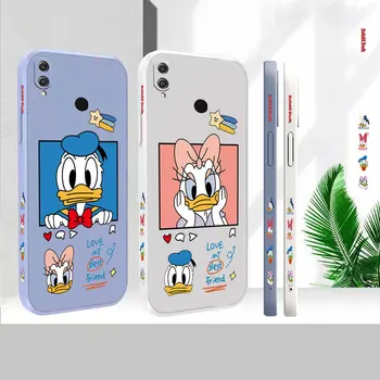 Tekoče Silikona Primeru Za Čast 80 70 60 50 SEBI GT 30 30-IH 20 20 10 9 8X Pro Plus Max Lite 4G 5G Donald Duck Anime Kritje Funda